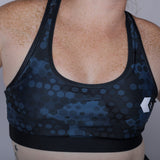 Midnight Blue Hexagon Sports Bra