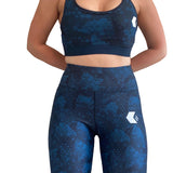 Midnight Blue Hexagon Sports Bra
