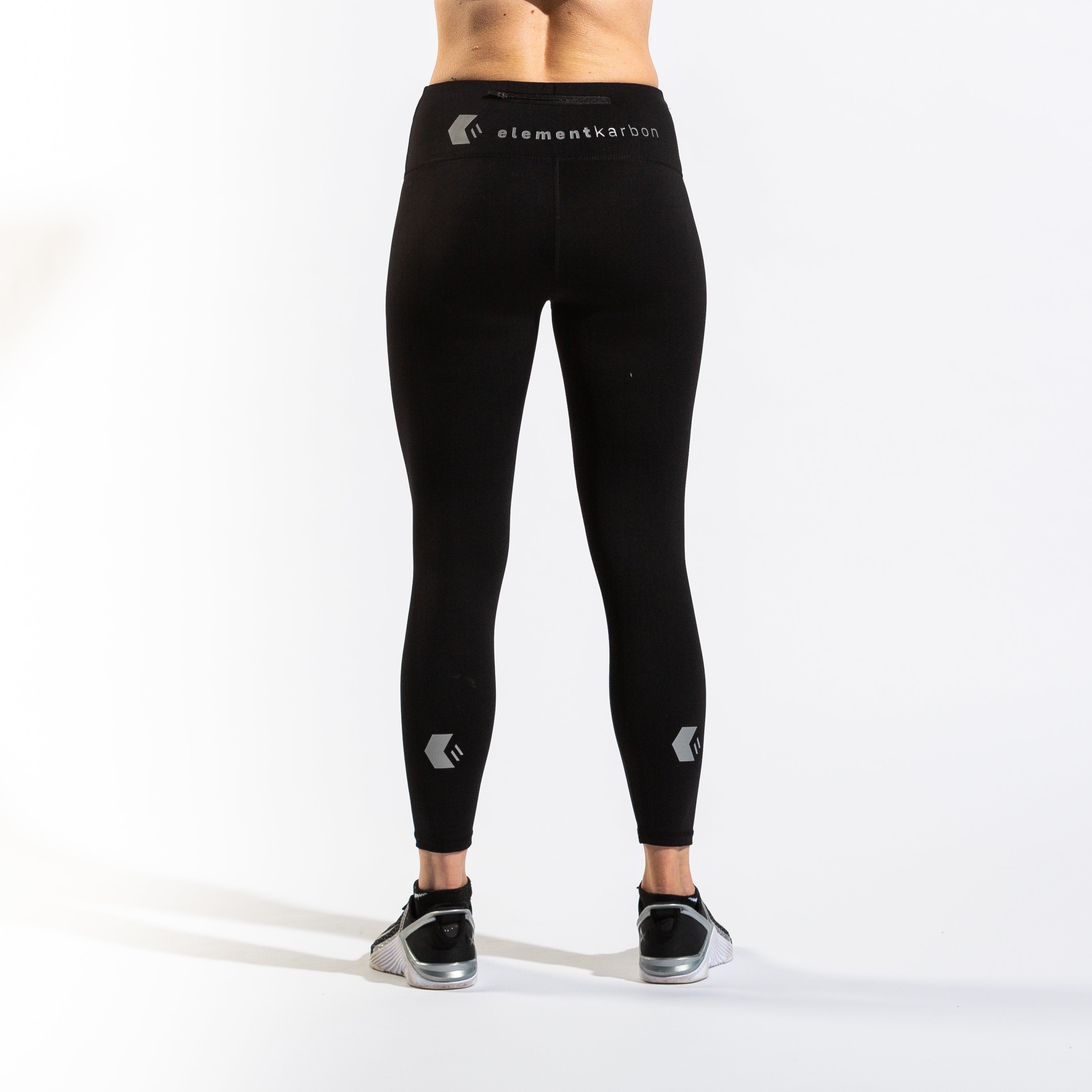 Performance Black Leggings with waist pocket