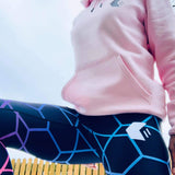 Outdoors with Strengthwork Leggings on and pink Element Karbon hoodie