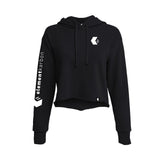 Cropped Raw Edge Hoodie - Black