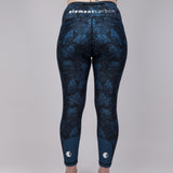 Rear view of leggings in Midnight Blue Hexagon