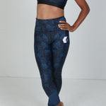 Midnight Blue Hexagon Leggings - Element Karbon